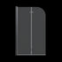 Matte Black Frameless Folding Pivot Bathtub Door with Clear Tempered Glass, 34' W x 58' H, Reversible Installation